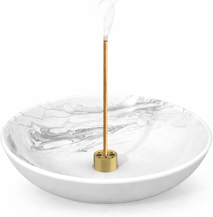 Incense Holder for Sticks Insence Bowl Round Minimalist Plate 6.2 ”