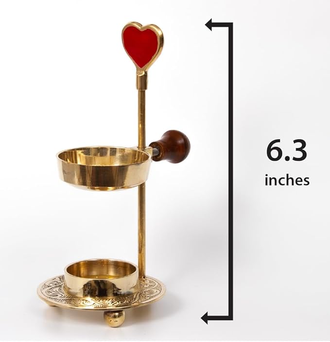 Heart-Shaped Incense Burner for Charcoal & Candles – Romantic Red Resin Holder for Home Fragrance, Aromatherapy & Gifts – Adjustable Design for Meditation & Spiritual Décor