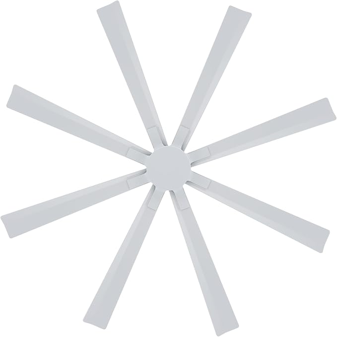 Modern Forms Size Matters Indoor and Outdoor 8-Blade 65in Smart Ceiling Fan in Matte White with Remote Control with Alexa and iOS or Android App