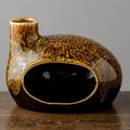 Handcrafted Ceramic Palo Santo Holder – Artistic Incense Burner for Meditation, Mindfulness and Zen Home Decor – Wabi-Sabi Style Cone Sculpture, Gift for Yoga, Relaxation & Aromatherapy (Yellow)