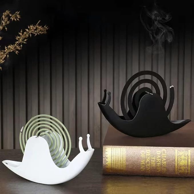 Accddio Incense Holder,Mosquito Coil Holder,Snail Incense Burner Holder,Mosquito Coil Burner of Iron Material for Table Decorations or Gifts (White)