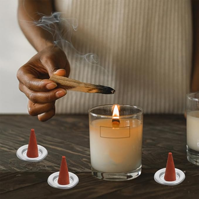 DECHOUS Metal Incense Tray Holder 10-Pack Small Tower Incense Burner Trays 1.2 Inch for Home Aromatherapy Yoga Meditation and Home D Cor