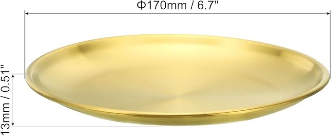 PATIKIL 6.7" Dia. Incense Burner Plate, 2 Pack Coil Incense Holder Alloy Ash Catcher Fireproof Incense Cone Pad Tray for Yoga Spa Room Home Office, Gold Tone