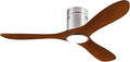 52” Ceiling Fans with Light with 6 Speed Remote/APP Control, Solid Wood Fan Blade, 3CCT Dimmable LED, Noiseless, Bedroom, Hallway Recessed Ceiling Fan