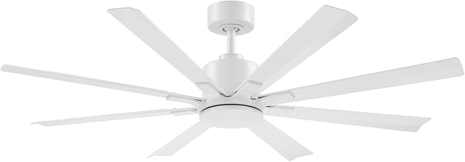 Modern Forms Size Matters Indoor and Outdoor 8-Blade 56in Smart Ceiling Fan in Matte White with Remote Control