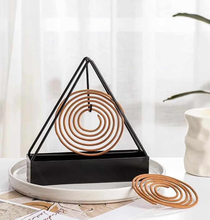 Designer Portable Iron Mosquito Coil Holder with Handle - Fireproof Material Incense Holder