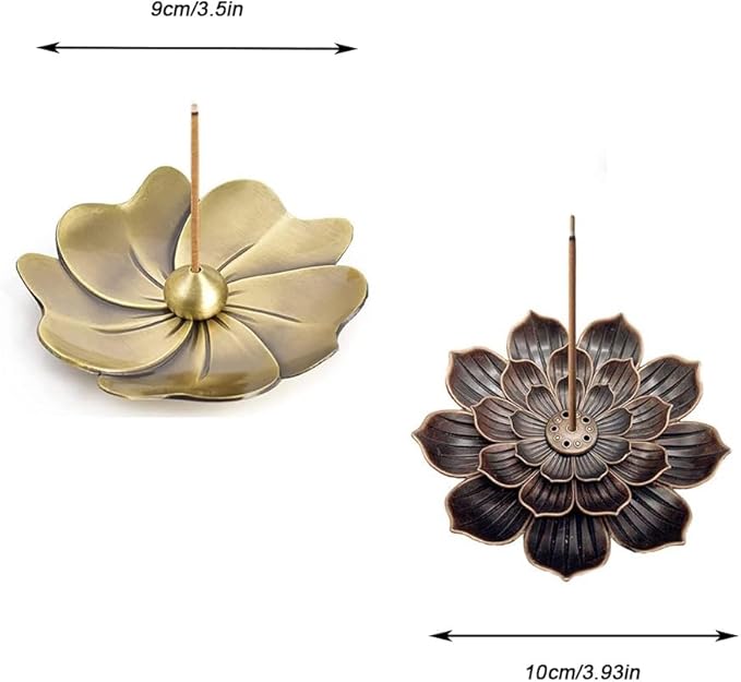 4PCS Lotus Brass Stick Incense Burner Holder,Sandalwood Burner, Stick Censer Household Yoga Studios Buddhism Nasturtium Incense Line Holder