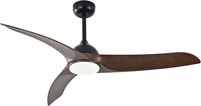 Ceiling Fans with Lights, 56 inch Ceiling Fan with Light and Remote Control, Flush Mount, 3CCT, Dimmable, Quiet Reversible Motor, Black Ceiling Fan for Bedroom Indoor/Outdoor Use