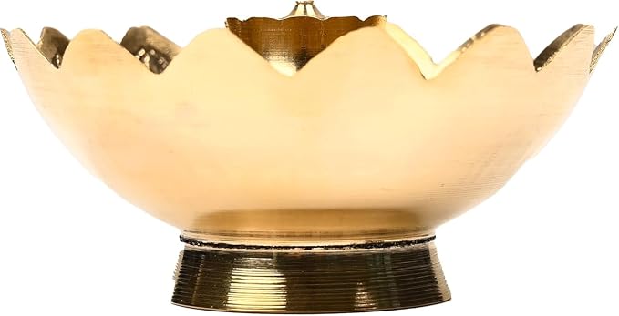 Aditri Creation Brass Incense Holder Lotus Stick Incense Burner and Cone Holder with Ash Catcher Agarbatti Stand, Holder Artistic Lotus Flower Censer Plate Tray for Pooja Decoration(Golden)(4 Inches)