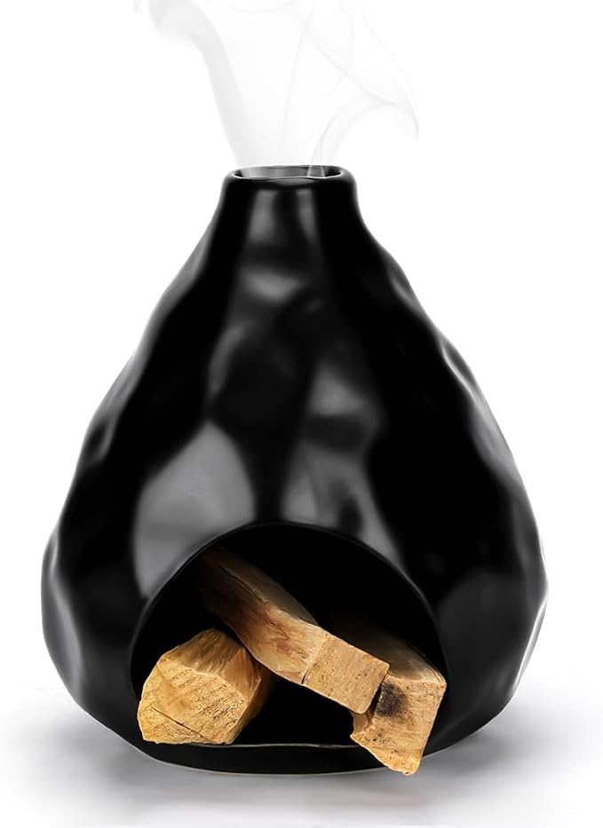 Incense Holder & Smudge Pot for Sage, Palo Santo & Incense Sticks/Cones | Ceramic Heat-Resistant Burner for Home Aromatherapy & Smudging | Home Wellness Accessory