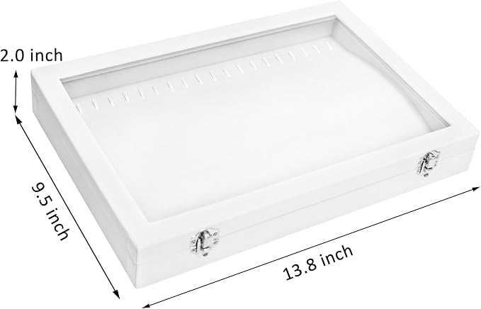 Vicoter Velvet Necklace Display Jewelry Tray 20 Hook Necklace Tray Necklace Pendant Jewelry Tray for Women and Girls