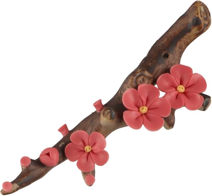 Handmade Ceramic Peach Blossom Incense Holder, Incense Stick Holder, Ceramic Incense Burner Flower Incense Burner Stick Holder, Ceramic Incense Burners for Sticks Incese Ash Tray