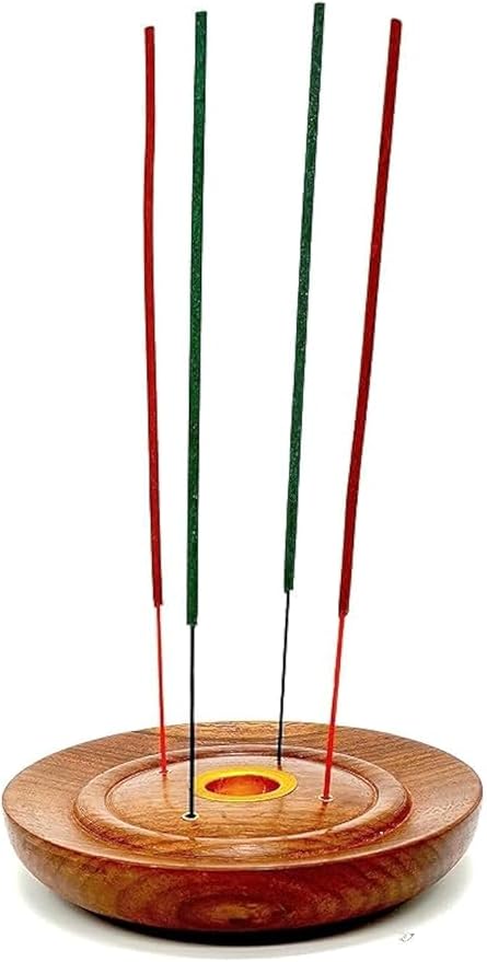 Sogra Teak Wooden Handicraft Bowl Shape Wet dhoop batti Stand | Incense/agarbatti Stick Holder | Bowl (Brown)