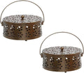 2PCS Corolful Mosquito Coil Holder，Portable Outdoor Incense Holder，Antique Style Lamp Metal Incense