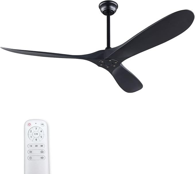 KBZZ Ceiling Fan No Lights 52" Outdoor Ceiling Fan for Patio, Modern ABS Ceiling Fan Damp Rated 3 Blade Large Airflow Indoor Outdoor Farmhouse Ceiling Fan for Exterior House Porch Gazebo