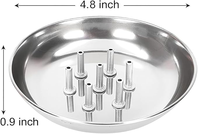 Stainless Steel Dhoop Plate Stainless Steel Agarbatti Stand with Plate Stainless Steel Incense Holder with Ash Catcher Plate Agarbatti Stand Incense Holder