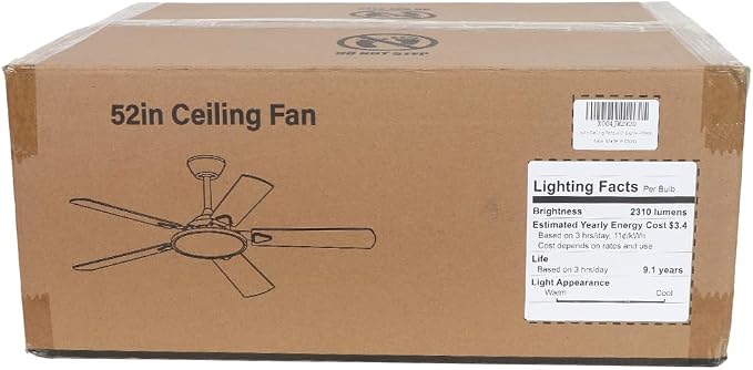 OJX Ceiling Fans with Lights, 52 inch Ceiling fan with Light and Remote/APP Control, 3CCT, Quiet DC Reversible, Dimmable, Modern Ceiling Fan for Bedroom, Living Room, Kitchen, Indoor/Outdoor Use