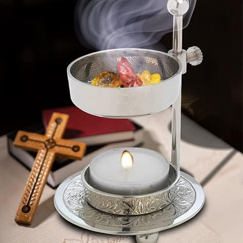 Incense Resin Burner Incense Holder Dhoop Dhuni Burner Sambrani Dhoop for Home Decor & Temple Prayer - 5 Inch Height