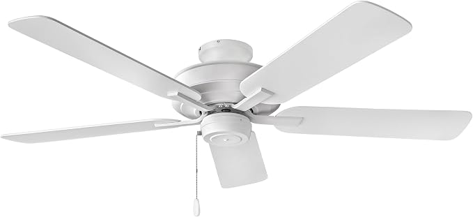 Hinkley Metro 52" Indoor White Ceiling Fan No Light, Traditional Style, Reversible Wooden Fan Blades, Chalk White and Weathered Wood, Remote Sold Separately