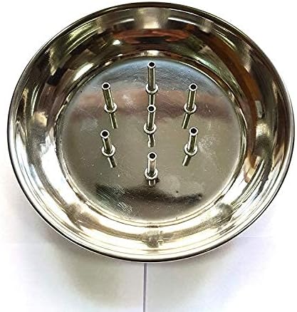 Indian Craftsidea Stainless Steel Incense Holder with ash Catcher Plate (Pack of 1),Stand Incense Sticks Holder Ash Catcher Incense Holder Made Stainless Steel