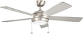Kichler Starkk 52" Ceiling Fan with LED Lights in Brushed Nickel, 5-Blade Traditional Fan with reversible Silver/Walnut blades, 3000K, (52" W x 13.75" H), 330174NI