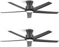 ocioc 52 inch Ceiling Fans with Lights, Large Air Volume Ceiling Fans with Reversible Quiet DC Motor and Remote 2 Pack（Black）