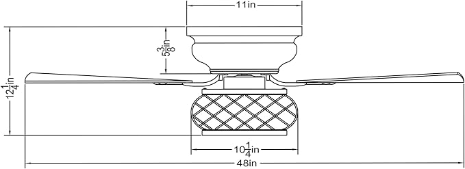48" Farmhouse Ceiling Fans with Lights, Cage Flush Mount Ceiling Fan with Remote for Bedroom, Living Room, 5 Double Blades, Noiseless Reversible Motor, Timer