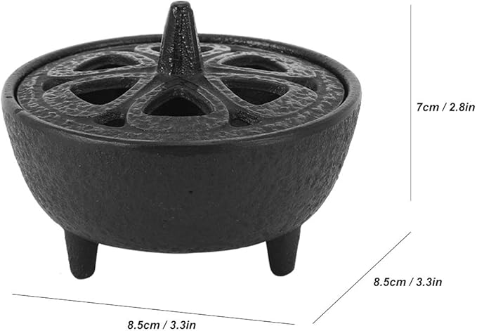 Cast Iron Incense Aromatherapy Burner for Home, Bathroom and Bedroom Decor, Ideal as Household Incense Holder and Container