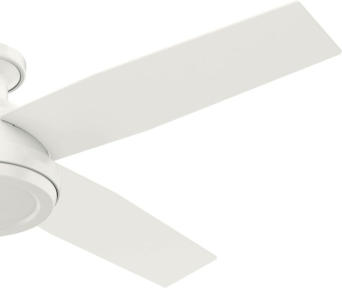 Hunter Dempsey, Indoor, Ceiling Fan, No Light, Modern, 52 inch, Fresh White | Low Profile Mount, Remote Control, 4 Blades, For Bedroom, Living Room, Kitchen, 59248