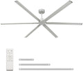 120 Inch HVLS Industrial Ceiling Fan No Lights, Extra Large Commercial Ceiling Fan with Aluminum Blades, Reversible DC Motor, Remote Control, Big Assed Heavy Duty for Shop Warehouse Gym Garage