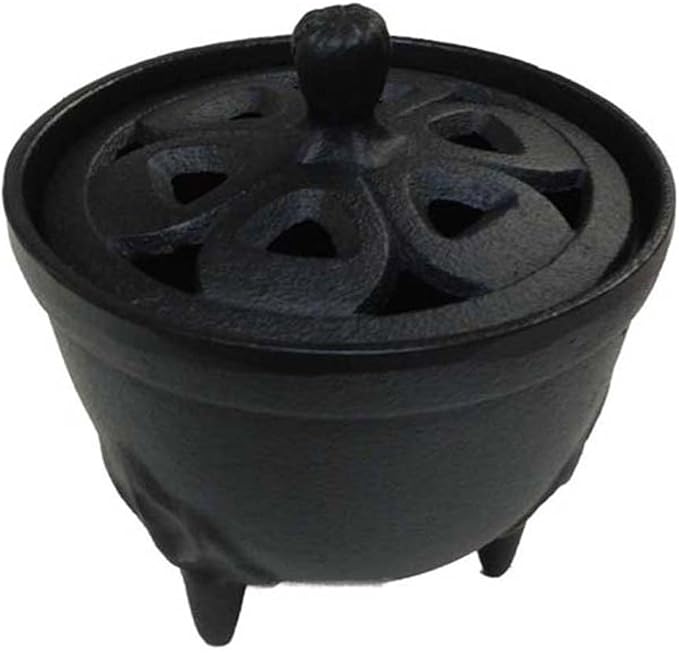 Cast Iron Black Lotus Petal Incense Burner