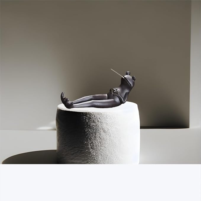 Frog Incense Burner & Holder, Ceramic Ash Catcher Tray | Decorative Aromatherapy Stick Holder for Yoga, Meditation, and Home Decor, Ideal for Living Room, Office, or Garden Spaces
