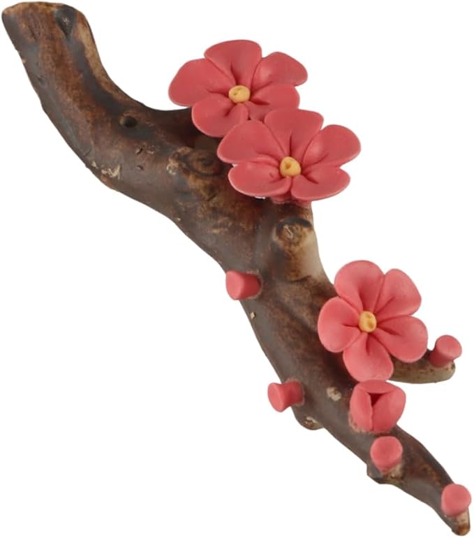 Handmade Ceramic Peach Blossom Incense Holder, Incense Stick Holder, Ceramic Incense Burner Flower Incense Burner Stick Holder, Ceramic Incense Burners for Sticks Incese Ash Tray