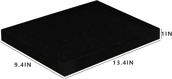 Coward 2Pcs/Set Black Velvet Stackable Ring Organizer Tray, Velvet Ring Earring Stud Jewelry Display Holder Tray for Store Selling or Home Show Storage