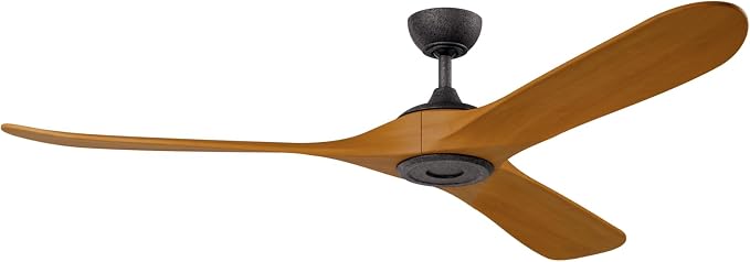 KICHLER Mylo 70 in Modern Ceiling Fan with Light and Remote Control, 6-Speed Indoor Outdoor Fan with Satin Etched Cased Opal Glass and Honey Maple Wood Blades in Anvil Iron, 310570AVI