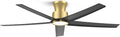 ocioc 52 inch Ceiling Fans with Lights, Large Air Volume Ceiling Fans with Reversible Quiet DC Motor and Remote（Black-Gold）