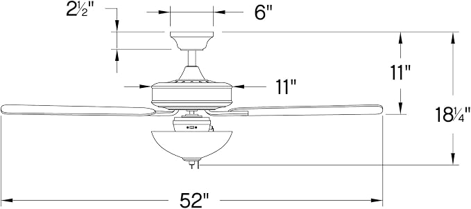 Hinkley Metro 52" LED Indoor Dual Mount Ceiling Fan with Light, Traditional Style, Reversible Wooden Fan Blades, Chalk White and Weathered Wood, Remote Sold Separately