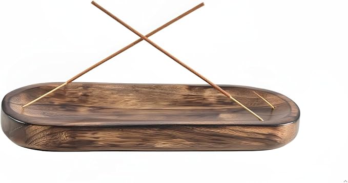 Incense Holder-Incense Burner/Ash Catcher-Handmade Wooden Incense Stick Tray Home- Meditation & Yoga Great Gift Table Décor (11"x 4" Inch)
