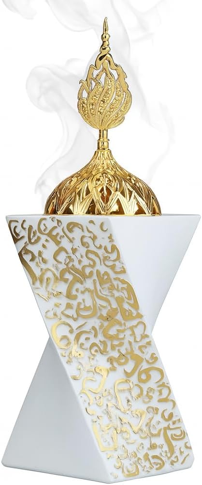 Charcoal Incense Burner, Frankincense Resin Incense Burner, Incense Burner for Yoga, Spa Aromatherapy，Office & Home Decor Gifts Bakhoor Burner (8.26 inch / 21 cm Height)