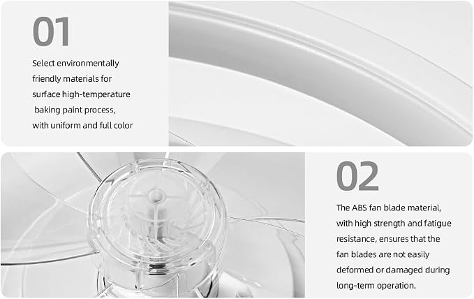 13 Inch Small Ceiling Fan with Light and Remote, Low Profile Flush Mount Fandelier, Dimmable 3CCT Quiet LED Ceiling Fans for Bedroom, White