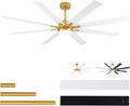LANMEL 72'' Ceiling Fan with Lights and Remote, Low Profile Modern Ceiling Fan Gold, 6 Speed, Reversible, 3000k-6000k LED, Quiet DC Motor for Indoor Outdoor Bedroom Living Room