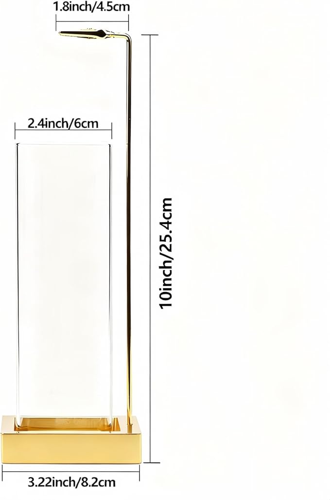 Incense Holder, Metal Incense Holder for Sticks with Glass Ash Catcher, Anti-Ash Incense Burner for Meditation Yoga Spa Room Décor (Golden)