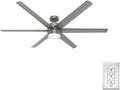 Hunter Solaria, Outdoor or Indoor, Ceiling Fan, 72 inch, Matte Silver