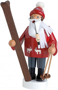 KWO Smoking Men Incense Holder, Skier, 19 cm, Wood, Multicolour, One Size