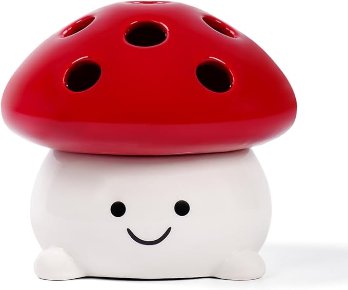 Smily Face Incense Cone Holder Cute Mushroom Incense Cone Burner Unique Gifts for Women Men