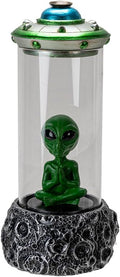 Pacific Giftware Alien UFO Backflow Incense Burner with Sci-Fi Spaceship Design Unique Resin Decor for Aromatherapy and Space-Themed Home Accents 9.13" Tall