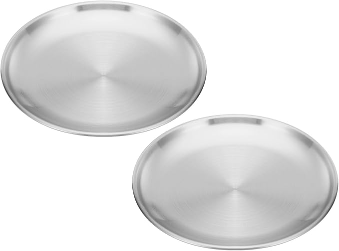 PATIKIL 5.5" Dia. Incense Burner Plate, 2 Pack Coil Incense Holder Alloy Ash Catcher Fireproof Incense Cone Pad Tray for Yoga Spa Room Office, Silver Tone