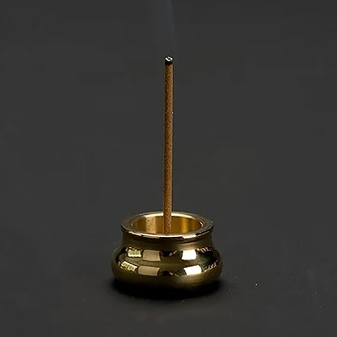 Copper Incense Burner Base Mini Dual-Purpose Copper Incense Burner for Indoor Home Decoration, Hole Diameter 0.13 inches, 4 Pieces
