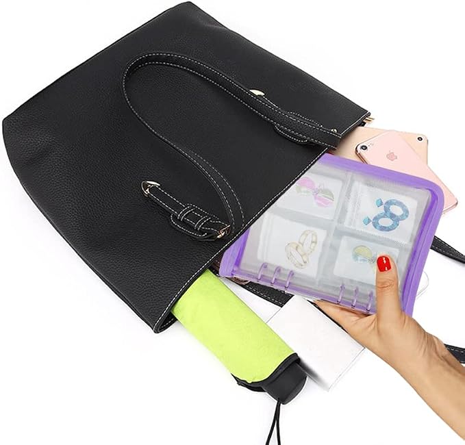 Earring Organizer Case Travel Jewelry Organizer Transparent Jewelry Storage Book for Necklace Bracelet Ring Holder with Small Clear Zippered Pouch