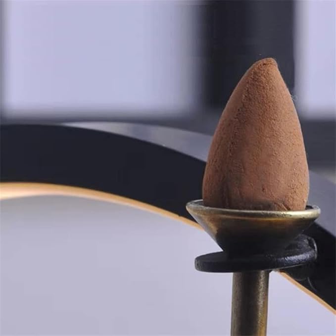 8Pcs Metal Backflow Incense Cones Holder Small Funnel Shape Incense Cone Tray Base Rack Holder Incense Burner Incense Fragrance Accessories